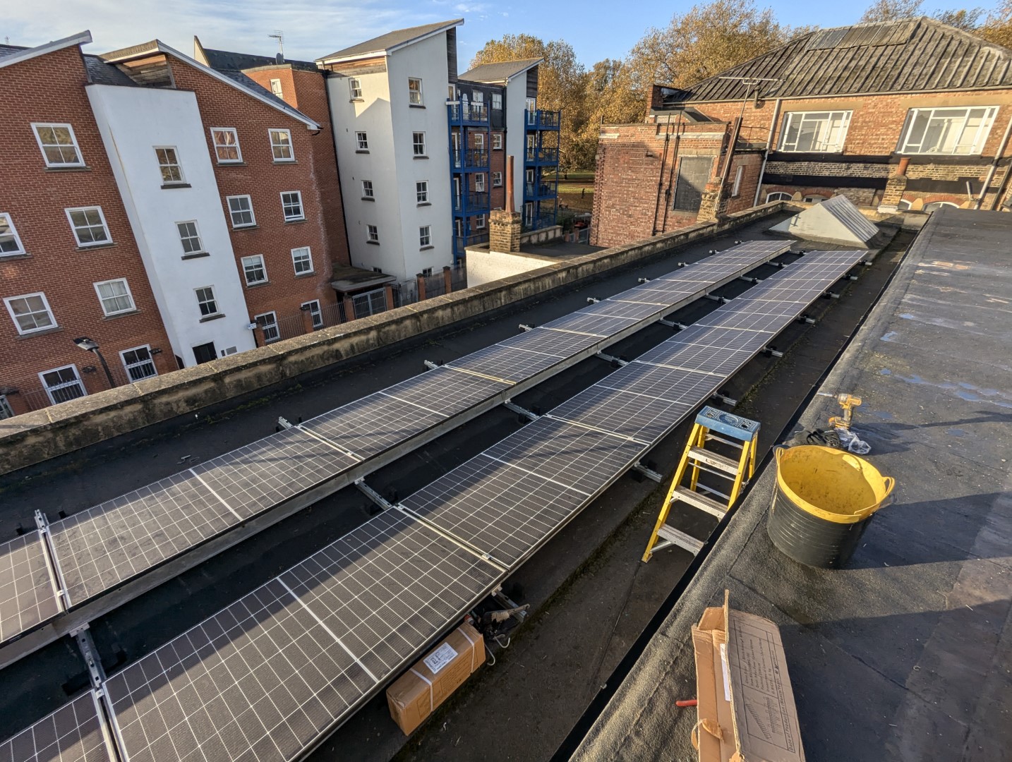 Solar power and panel installation by Powercor at Space Studios, London