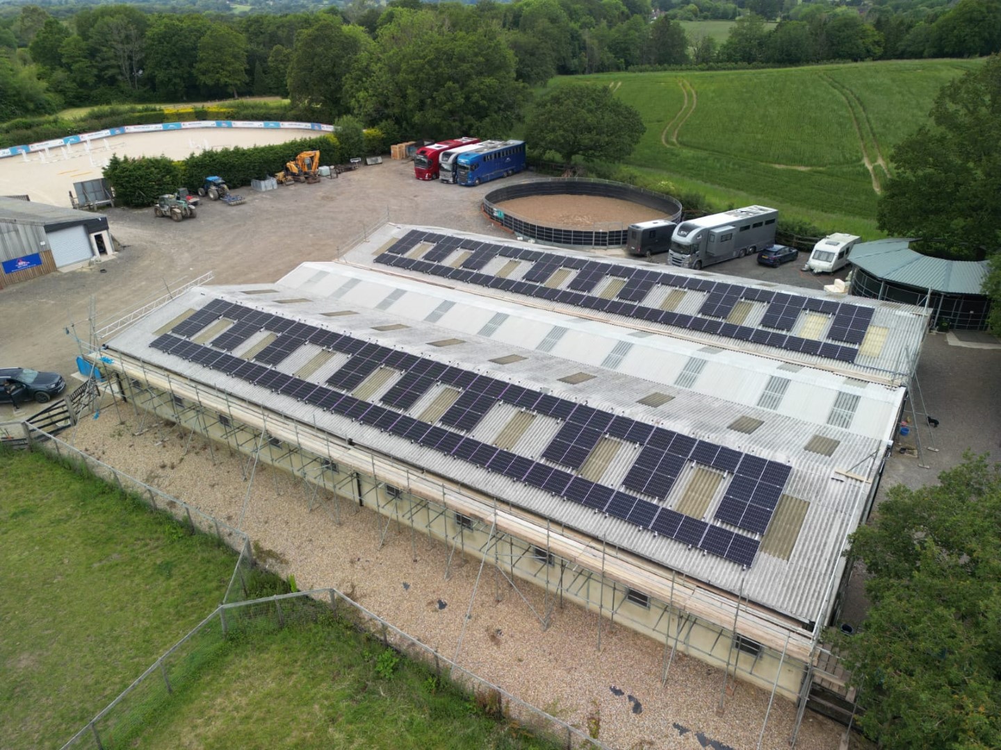 Solar power and panel installation by Powercor at the The Billy Stud, Surrey