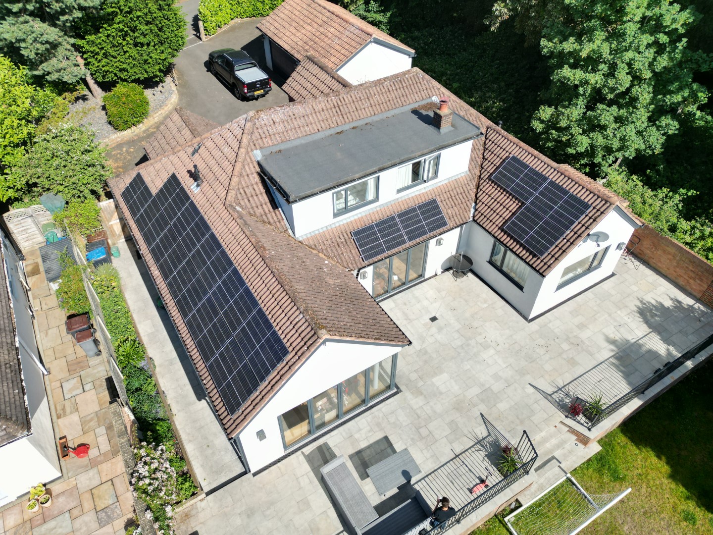 Solar power and panel installation by Powercor at a residential property in Addlestone, Surrey