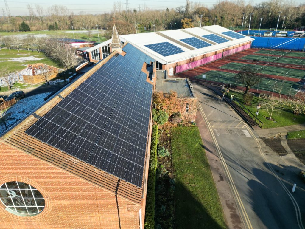 Solar power and panel installation by Powercor at St George's College, Weybridge, Surrey